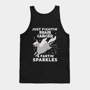 brain cancer funny unicorn farting sparkles Tank Top